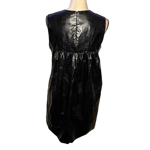 AKNVAS Mini Dress Faux Leather Sleeveless Pockets Size 6 Retails $650 - Picture 7 of 12